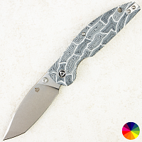 Нож QSP Turtle Punk, Stonewashed 14C28N, G10 Black/White, QS158-B1